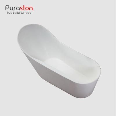 China Puraston Factory Price Embedded Artificial Stone High Backrest Soaking Freestanding Bathtubs For Villa Products for sale