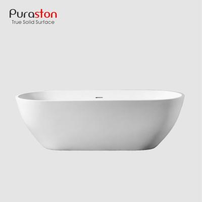 China Puraston Durable 1700mm Artificial Stone Enclosed Solid Outdoor Freestanding Bath With Optional Baby Bath Bomb for sale