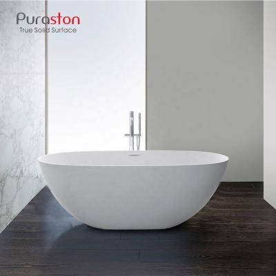 China Puraston Enclosed Pure Solid Outdoor Gloss 1.4-1.7m White Stone Bathtubs for sale