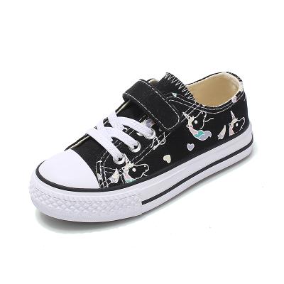 China Round Painted Comfortable Casual Sneakers Girls Black African Print Kids Canvas Shoes Kids Rubber Girl Trainers Shoes for sale