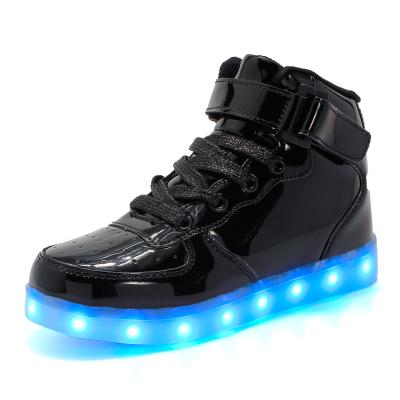 China Other Rechargable Battery Cable Light Up Children Kids Shoes Trendy Casual Kids All Black Sneakers for sale