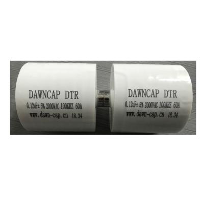 China High Voltage Resonant Capacitor For Machine DTR-2000VAC 0.12UF 2KV High Frequency 100KHZ DTR Pairs for sale