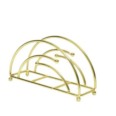 China Hotel Cafe Style Desk Nordic Semicircle Metal Tissue Box Gold Stocked Nice for sale