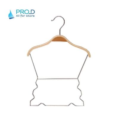 China Eco-friendly wholesale factory made wooden swimwear garment hangers made of metal for display for sale