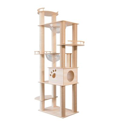 China Good Quality Indoor Furniture Stocked Cat Tree Condo Newest Design for sale