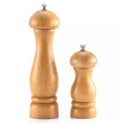 China Sustainable Kitchen Tools Adjustable Acacia Wood Salt Chili Pepper Grinder Mills Manual Salt Grinder Wooden Pepper Mill Set for sale