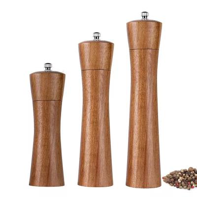 China Viable Wooden Salt and Pepper Mills For Kitchen Usage Set Kitchen Seasoning Bottle Salt and Pepper Grinder for sale