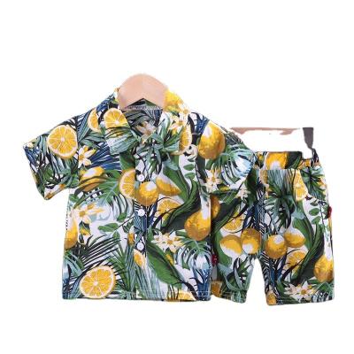 China XWT 0-4 Years Boys Anti-Shrink Toddler One Dollar Store Spring Summer Hawaii Beach Style Boy Shirt Shorts Shorts 2 Piece Kids Clothes for sale