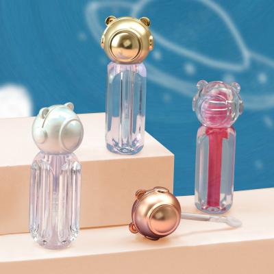 China Full Transparent Clear Lip Gloss Tubes With Lid Cute 2.8ml 2022 Beautiful Design Luxury Lip Gloss Bottle New Empty AS PETG Full Transparent Clear Lip Gloss Tube Packaging With Beautiful Lid 'bear for sale