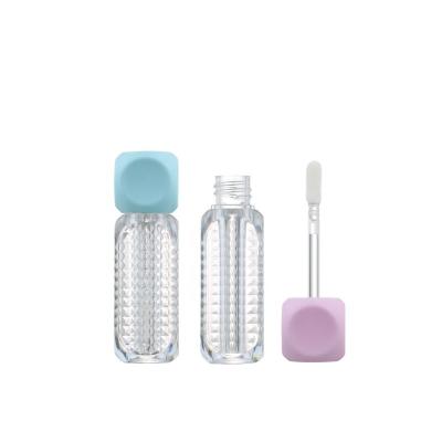 China Square lip gloss tube with container clear transparent crystal pink crystal new diamond bottle 2.8ml square design lip gloss bottle lip gloss bottle lip gloss packaging tube for sale