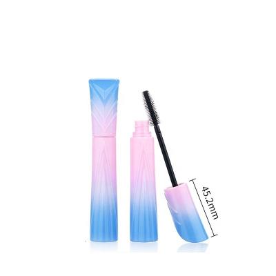 China Cute Pink Blue Pink Gradient Gold Mascara Tube With Custom Logo New Fashion Brushes 16ml Gradient Design Special Luxury Blue Pink Mascara Tube Rose Gold Mascara Tubes Bottle with brushes for sale