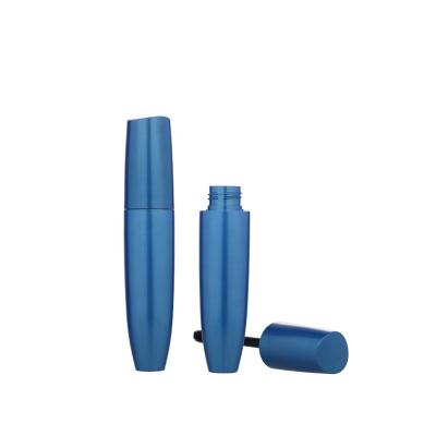 China Large Irregular Round Shrink Bottle With Cap New Design Special Oblique Curving Lid Around Empty Tube Plastic Cosmetic Container Mascara Eyelash Packaging With Brush ZM65086 for sale