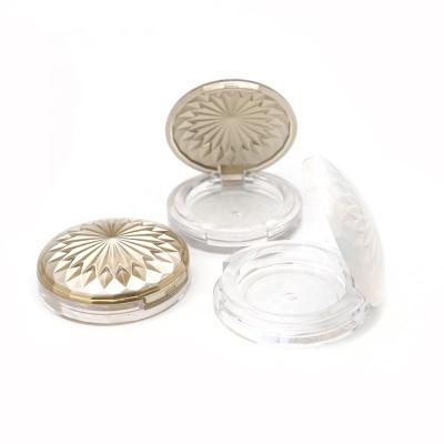 China Mini Clear Plastic Cosmetic Clear Plastic Eyeshadow Palette Clear White Single Color Round Eyeshadow Container Palette Case Empty Eyeshadow Container With Luxury Dome Engraving Cap for sale