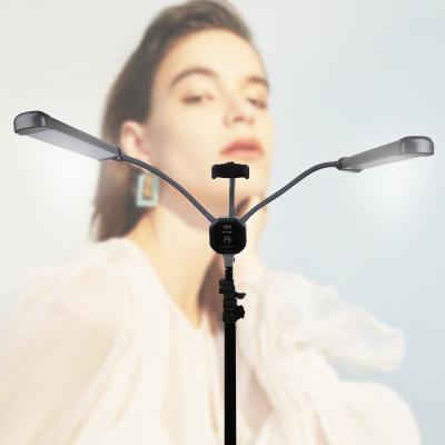 China PORTABLE Professional Dual 50w Arms Led Light Studio Live Broadcast Lamp Makeup Lamp Photo Lighting Video Light Fill for sale