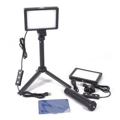 China Mini USB Video Conference Lighting Kit with 2*LED Lights+2*Desktop Tripods+2*Adapter+8*Color Video Filters for sale