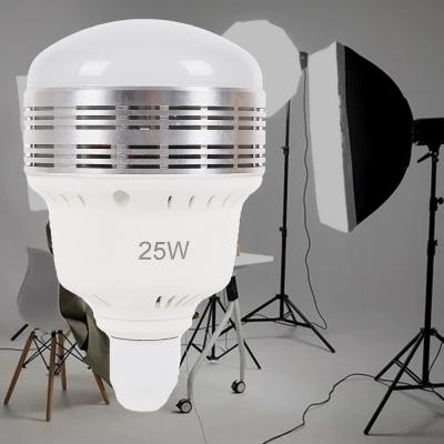 China 5500K 25W E27 220V High Efficiency Photo Studio Light Bulb Standard Video LED Daylight Photography Light Lamp for sale