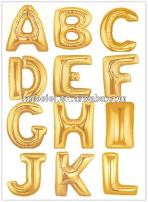 China Gift Toy Promotional Gold Color Mylar Balloon Metallic Letters for sale