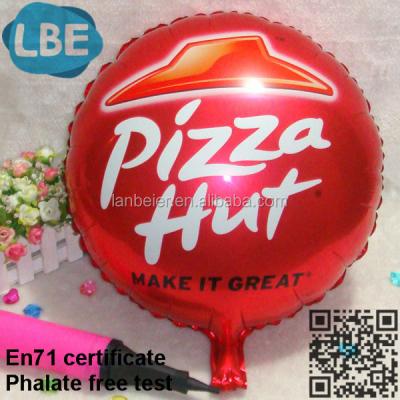 China Advertising Toy 18 Inch Hot Sale New Design Custom Pizza Balloon for sale