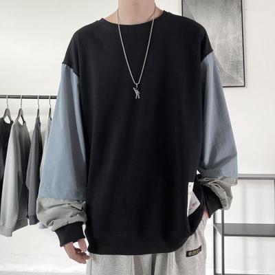 China New Men's Anti-Wrinkle Long Sleeve Patchwork Hoodie Men's Loose Streetwear Pullover Casual Oversized Hip Hop Sweatshirt for sale