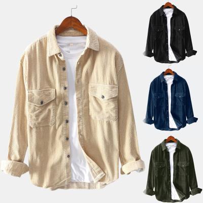 China Autumn/Winnter Wholesale OEM Anti-pilling Oversized Men's Shirts With Pocket Cotton Long Sleeve Flannel Casual Shirt Jacket for sale