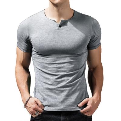 China Custom Men's Round Neck Cotton Print Anti-Wrinkle Fitness Gym Tops Summer Breathable Casual Short Sleeve T-shirt Slim Fit T-shirt Tops for sale