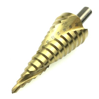 China Hot Sale HSS 3pc Titanium Metal Drilling Spiral Step Drill Press Set Wood Metal Drilling Bits for sale