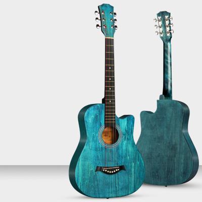 China Linden Wholesale Beginner Practice Guitar 38 Inch Guitar Folk Musical Instrument Acoustic Guitar for sale