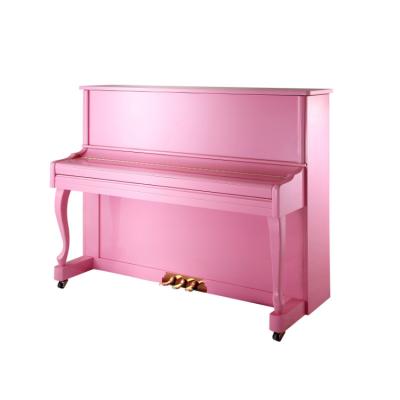 China Beautiful mechanical pink upright piano home teacher keyboard professional playing instrument wooden piano for sale