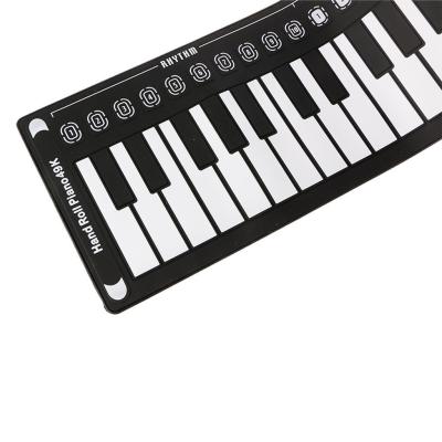 China Hand-rolled Piano 49 Keys Silicone Rubber With Horn Portable Folding Electronic Piano Cheap Children's Entry Toy for sale