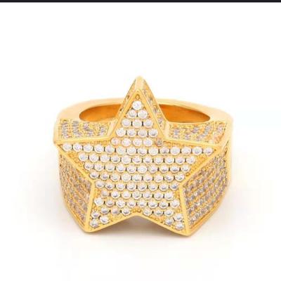 China Wholesale Cheap DAICY Hiphop Jewelry Mens Full Diamond Iced Out Hip Hop Star Ring for sale