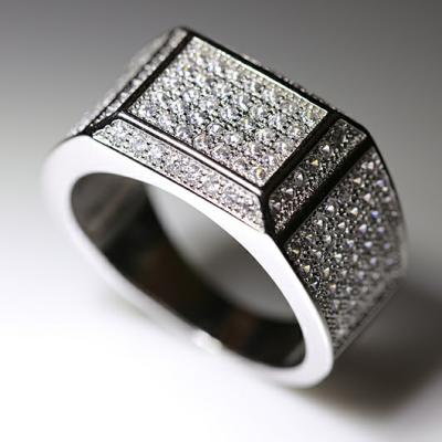 China DAICY New Fashion Romantic Men's 925 Silver Pave Zircon Engagement Ring Diamond for sale