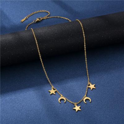 China DAICY Fashion Stainless Steel Women's 18k Moon and Sun Necklace Wholesale Cheap TRENDY Gold Plated for sale