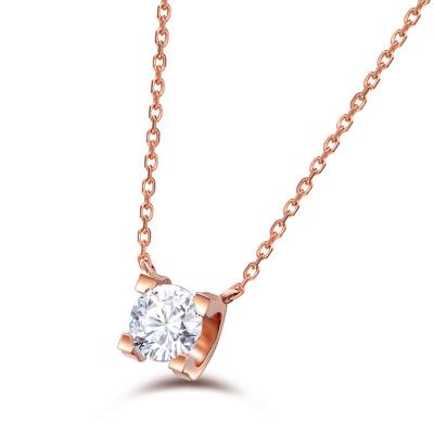 China DAICY TRENDY Women's Designer Fashion Delicacy Non Tarnish 18k Gold Stainless Steel Zircon Diamond Rose Gold Jewelry Necklaces for sale