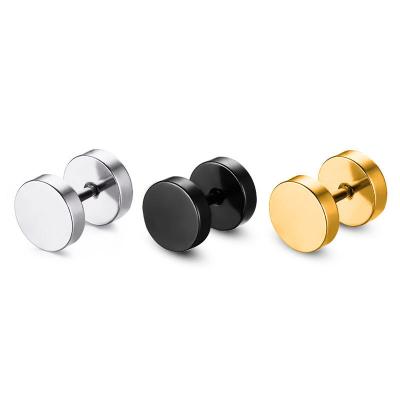 China DAICY Cheap Wholesale Stainless Steel Barbell Stud Piercing Men's Punk Earrings for sale