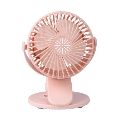 China Hotel 3 Colors Energy Saving Desk Bedside 360 ​​Degree 1200mAh USB Mini Table Clip Fan for sale