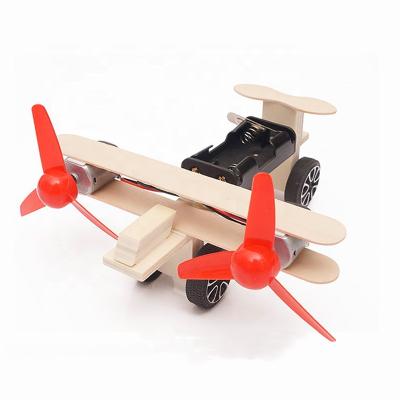 China Educational DIY Biplane DIY Project Kids Science Twin-engine Gliding Planes Toy Dual Assembly Educational for sale