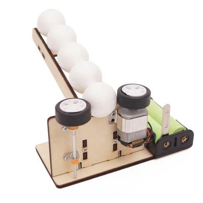 China DIY Project Science Educational Toy Wooden Rod Ball Shooter Game Shooting Machine for sale