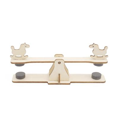 China DIY Project Kids Learning Science Educational DIY Rod Balance Seesaw Wooden Toys for sale