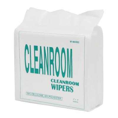 China 0609 Biodegradable Dust Cellulose Polyester Clean Room Lint Free Disposable Cleaning Cleaning Paper Towels for sale