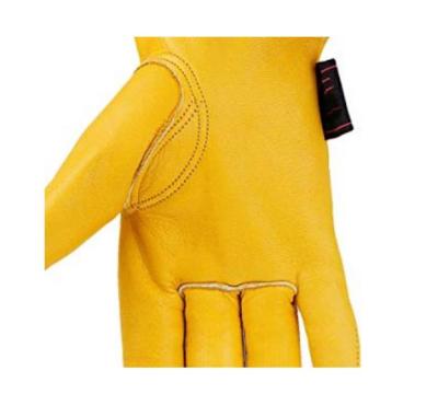 China Working Glove Working Gloves Leather Safety For Cutting Construction Farm Working With Elastic Wrist for sale