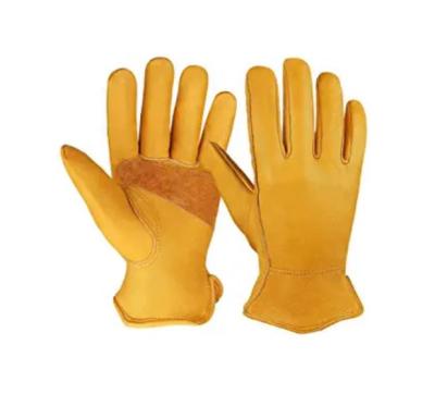 China Flex Grip Stretchable Wrist Tough Wearable Whip Leather Gloves For Construction Working Gardening for sale