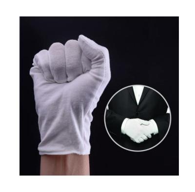 China Cotton 12 Pair Practical White Cotton Gloves For Coin Jewllery Inspection Hand Moisturizing With Soft Light Weight for sale