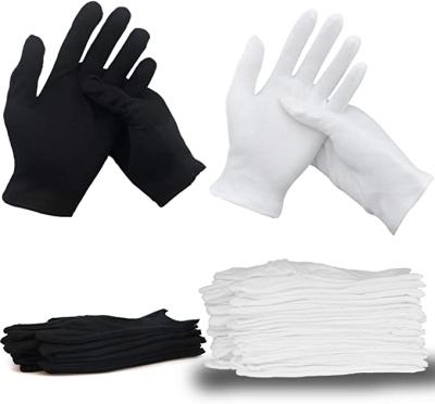 China Black Cotton Women And Men 20 Pcs White+6 Pcs Cotton White Gloves For Dry Hands Moisturizing Eczema Lotion for sale