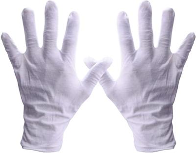 China Cotton 12 Pair Soft White Hand Gloves Cotton Work Gloves For Coin Jewllery Inspection Hand Moisturizing With Soft Light Weight for sale