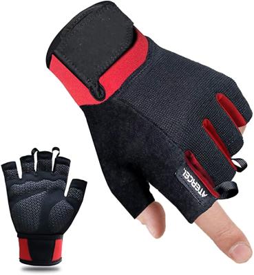 China Best Half Finger Exercise Gloves Comfortable Breathable Workout Gloves For Weightlifting Retraining Gym for sale