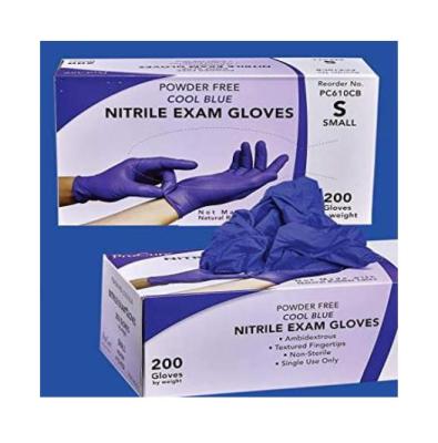 China Wearable Disposable Nitrile Gloves Powder Free Latex Medical Exam Grade Middle 200 Count Free for sale