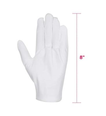 China White Knitted Serving Medium Size Fabric Comfortable Cotton Gloves For Eczema Moisturizing Dry Hand Jewelry Inspection for sale