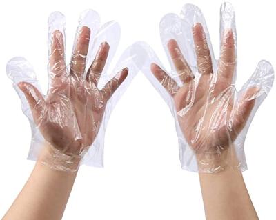 China Durable Disposable Transparent 500 Piece Food Safe Plastic Prep Gloves One Size Fits Most for sale