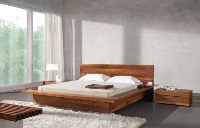 China Bed Room Queen Size Walnut Bed Set / Wood Beds With Solid Black Walnut 1.8 * 2.0 M for sale