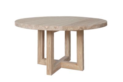 China Solid ELM White Oak Walnut Round Wood Dining Table Modern Customized Color for sale